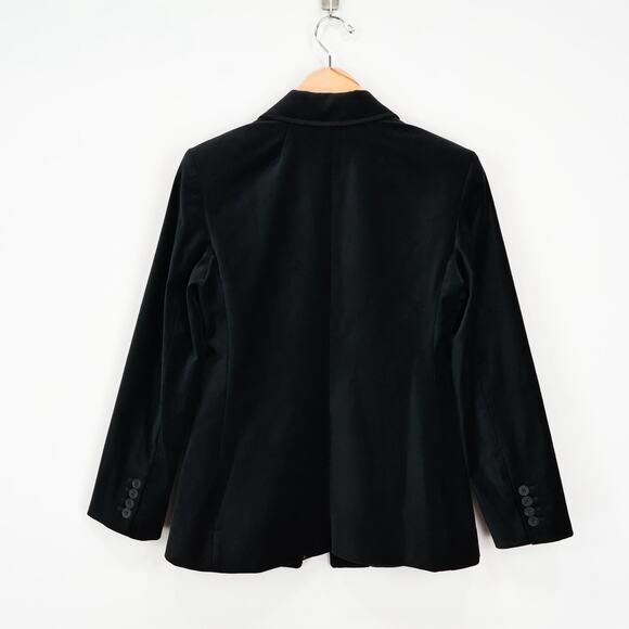 J.Crew Single Breasted Alexandra Sleek Velvet Black Blazer Size 0 NWT - Picture 7 of 11
